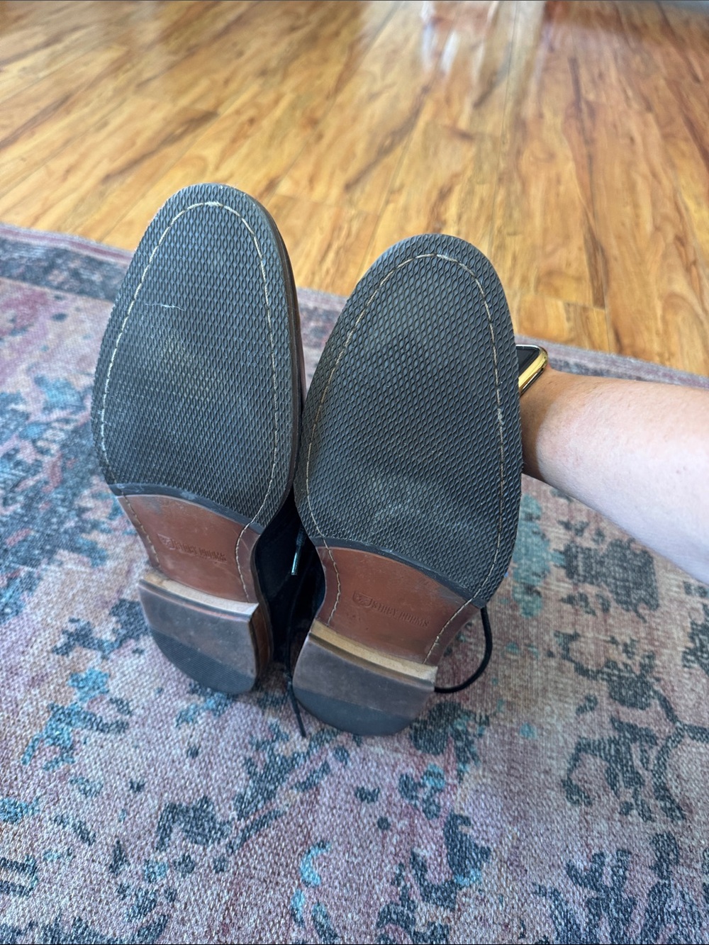 Stacy Adams Black Leather Wingtip Chukka Boots - Picture 6 of 10